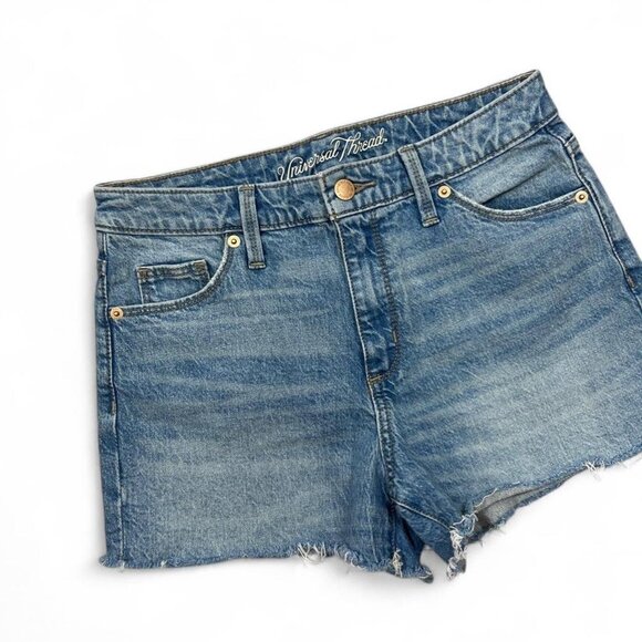 Universal Thread High Rise‎ Shortie Denim Mom Shorts Medium Wash 4/27 - Picture 2 of 5
